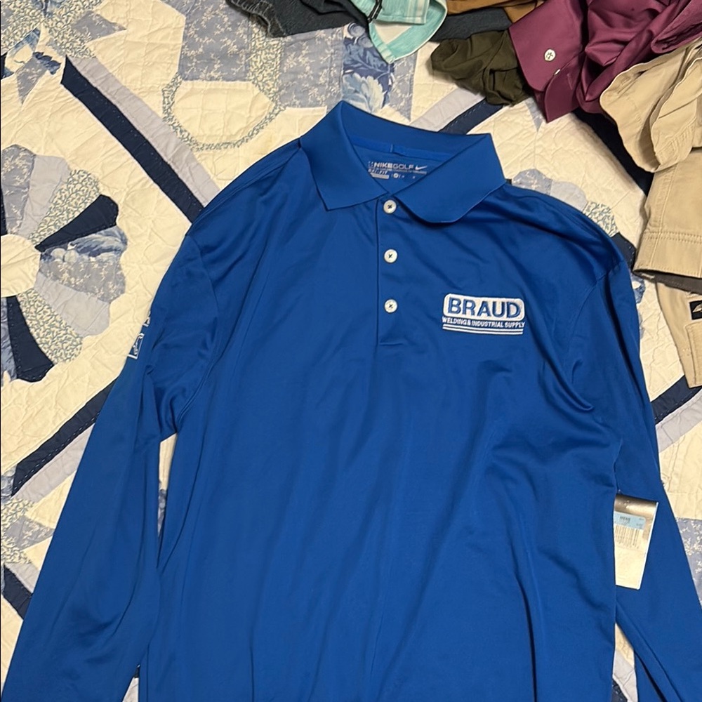 Classic Blue Polo Shirt with Moisture-Wicking Fabric
